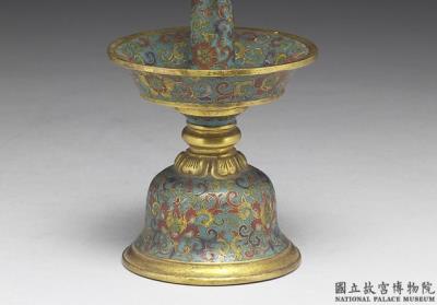 图片[2]-Copper candlestick in cloisonne enamels, Qing dynasty, Qianlong reign (1736-1795)-China Archive